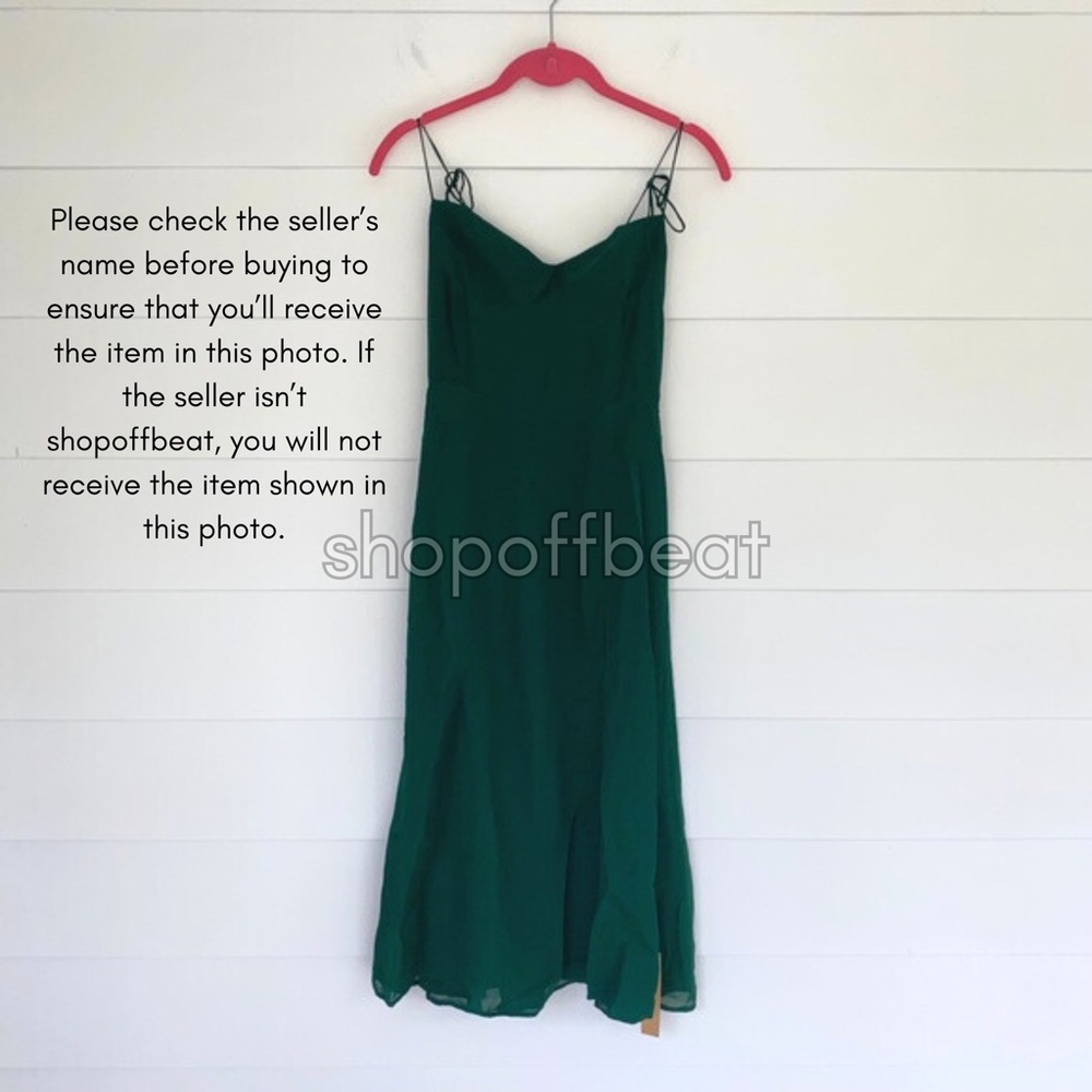 NEW Reformation Juliette Dress Emerald 2 - Picture 10 of 17